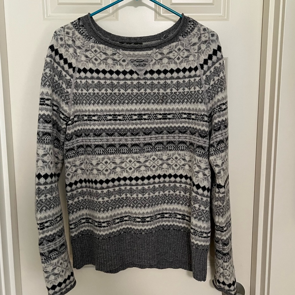 Eddie Bauer womens wool sweater long sleeve pattern shirt size medium tall